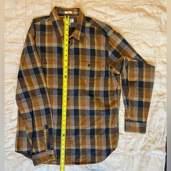 J Crews Wallace & Barnes Plaid Button Down Shirt - Men’s Large-  Brown/ Black - Picture 5 of 5